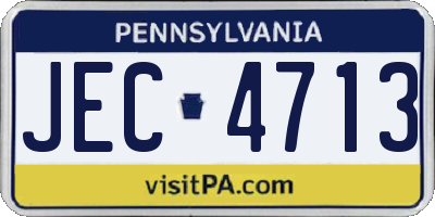 PA license plate JEC4713