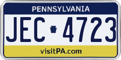 PA license plate JEC4723