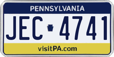 PA license plate JEC4741