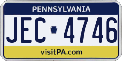 PA license plate JEC4746