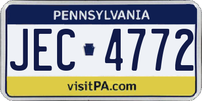 PA license plate JEC4772