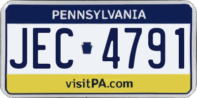 PA license plate JEC4791