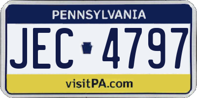 PA license plate JEC4797