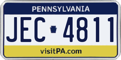 PA license plate JEC4811