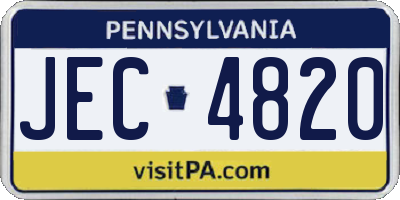 PA license plate JEC4820