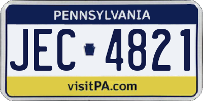 PA license plate JEC4821