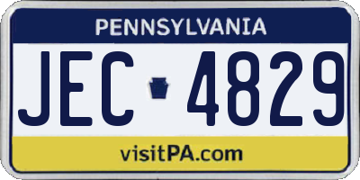 PA license plate JEC4829