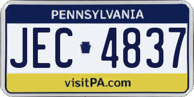 PA license plate JEC4837