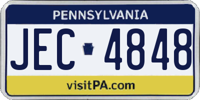 PA license plate JEC4848