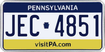 PA license plate JEC4851