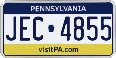 PA license plate JEC4855