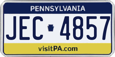 PA license plate JEC4857