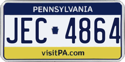 PA license plate JEC4864