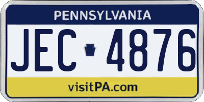 PA license plate JEC4876
