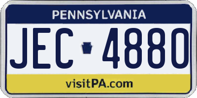 PA license plate JEC4880