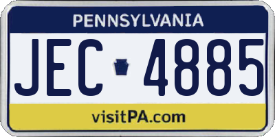 PA license plate JEC4885