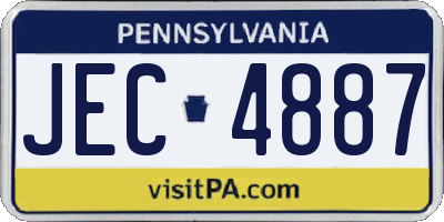 PA license plate JEC4887