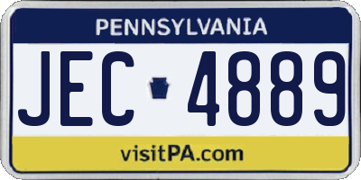 PA license plate JEC4889