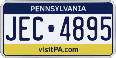 PA license plate JEC4895