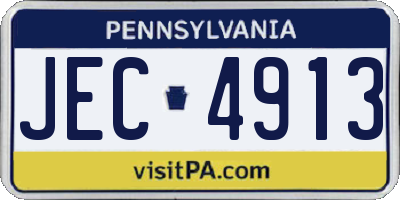 PA license plate JEC4913