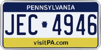 PA license plate JEC4946