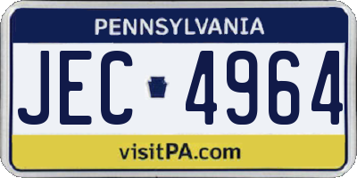 PA license plate JEC4964