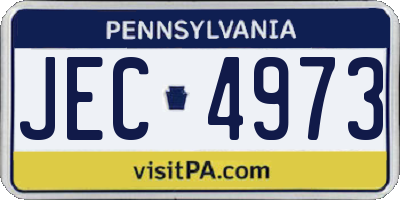 PA license plate JEC4973