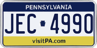 PA license plate JEC4990