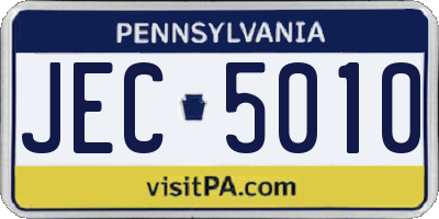 PA license plate JEC5010