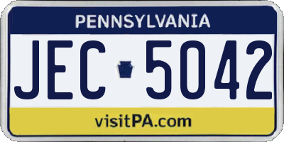PA license plate JEC5042