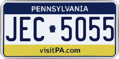 PA license plate JEC5055