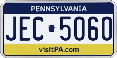 PA license plate JEC5060