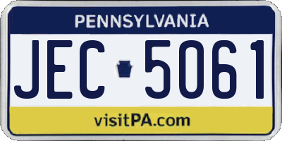 PA license plate JEC5061