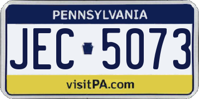 PA license plate JEC5073