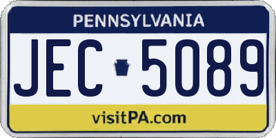 PA license plate JEC5089