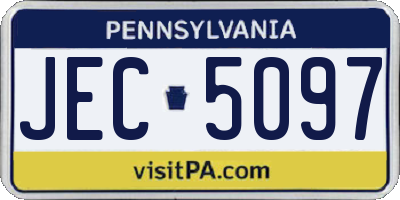 PA license plate JEC5097