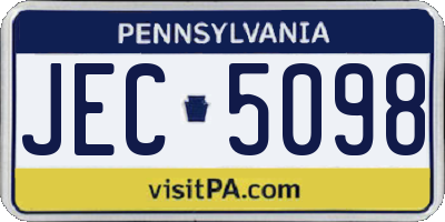 PA license plate JEC5098