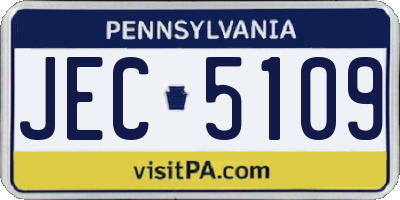 PA license plate JEC5109