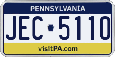 PA license plate JEC5110