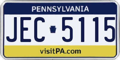 PA license plate JEC5115