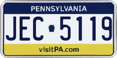 PA license plate JEC5119