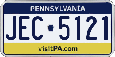PA license plate JEC5121