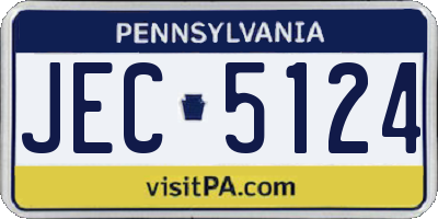 PA license plate JEC5124