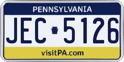 PA license plate JEC5126