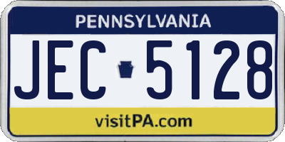 PA license plate JEC5128