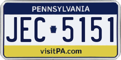PA license plate JEC5151