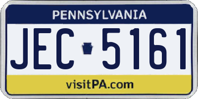 PA license plate JEC5161
