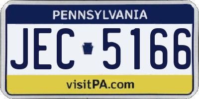 PA license plate JEC5166