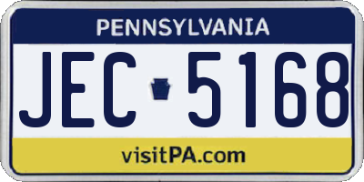 PA license plate JEC5168