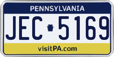 PA license plate JEC5169